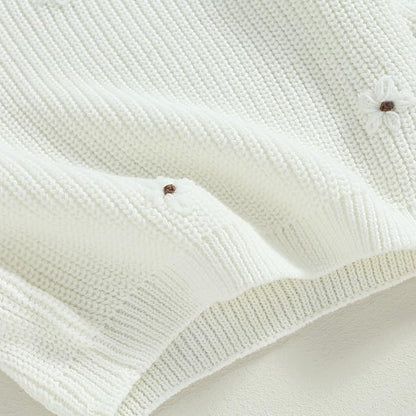 Mubineo Baby Girl Winter Clothes Cute Flower Sweater Crewneck Pullover Long Sleeve Knit Newborn Infant Sweaters