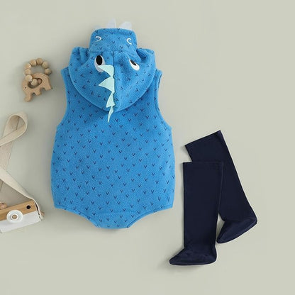 Baby Halloween Costumes Bee/Pumpkin/Ghost Costume Zipper Hooded Sleeveless Romper Stockings Infant Halloween Clothes