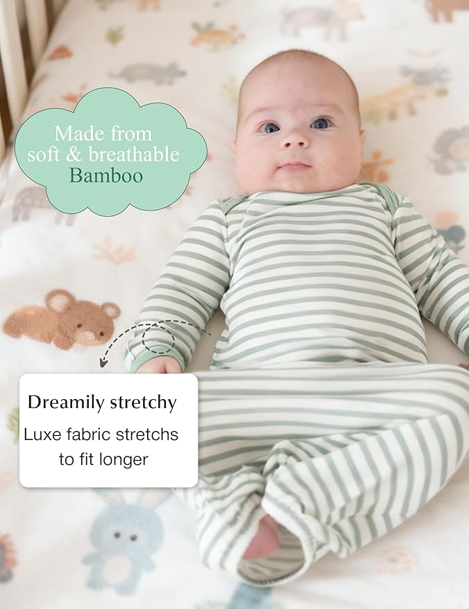 Bamboo Viscose 2-Pack Baby Gowns for Boys and Girls Long Sleeve Infant and Newborn Sleepers