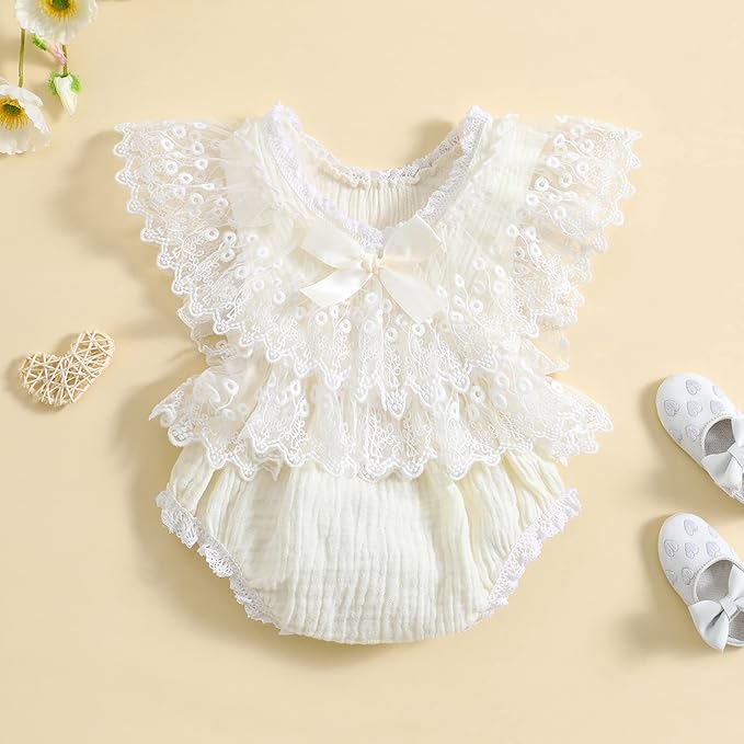 Baby Girl Clothes Floral Boho Lace Romper Bodysuit Romper Jumpsuit Summer Outfit Summer Baby Clothes Girls