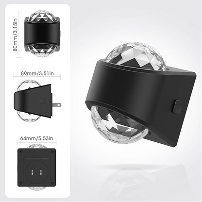 Night Lights Plug into Wall, Star Projector for Bedroom [2 Pack] Night Light Projector for Kids, 9-Color RGB Galaxy Nightlight with Dusk to Dawn Sensor for Bathroom, Home Gaming Room Decor Gifts