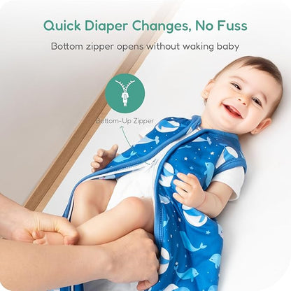 Baby Sleep Sack, 1.0 TOG Cozy Wearable Blanket, Soft Sleeping Bag with Zipper, Toddler Sleep Sack 0-3-6-12-24-3T