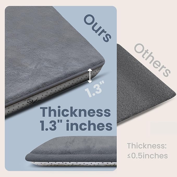 Baby Play Mat for Floor,1.3" Thick Elasti-Foam 50"×50" Playpen Mat for Tummy Time,Water Repellent Soft Coral Velvet for Toddler,Infant,Kids,Non-Slip Backing Safe for Crawling(Dark Grey)