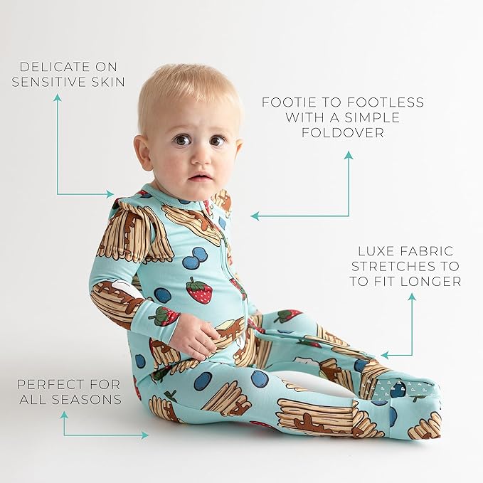 Posh Peanut Convertible Baby Sleepers - Girls Footless Baby Pajamas with 2 Way Zipper for Easy Diaper Changes