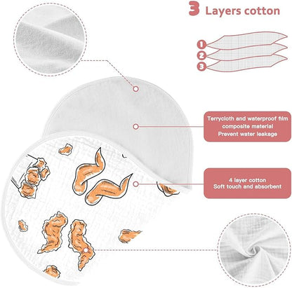 vvfelixl Baby Burp Cloths Chicken Wings Baby Newborn Cotton Burping Cloths Set Baby Washcloths 4 Pack