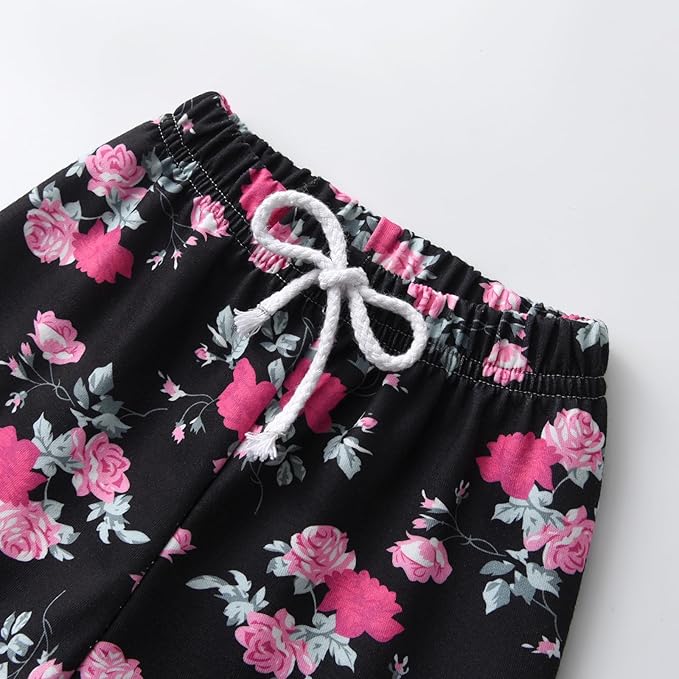 Eghunooy Baby Girl Clothes Long Sleeve Floral Hoodie Sweatshirt Pants with Pocket Headband Outfit Sets