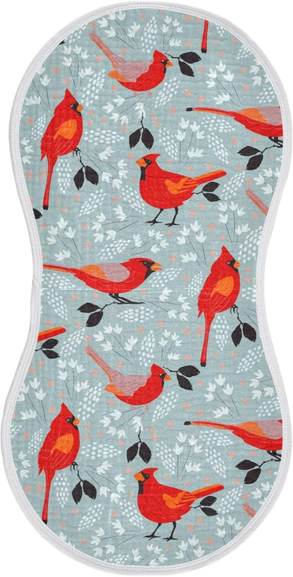 vvfelixl Cardinals Bird Burp Cloths for Baby Boy Girls Baby Washcloths Burp Rags 1 Pack