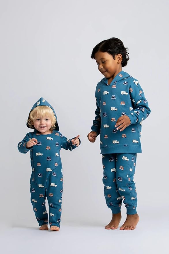 monica + andy Sporty Sweatsuit, 100% Organic Cotton Clothes for Boys & Girls, Outfit Sizes For Kids, Toddler & Infant