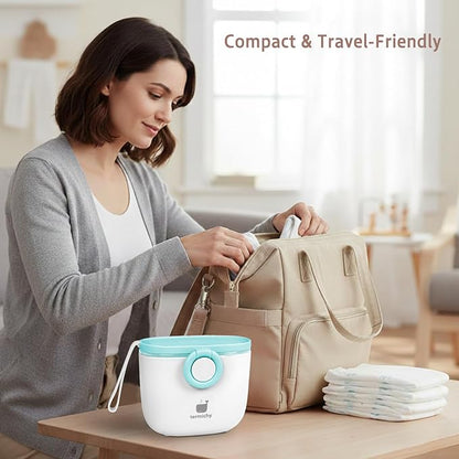 Termichy Baby Formula Dispenser, Portable Milk Powder Dispenser Container with Carry Handle and Scoop for Travel Outdoor Activities with Baby Infant, 8.8OZ, 0.55LB, 250g, 500ml (Baby Blue)