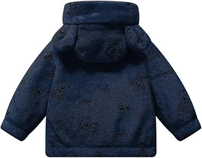 Toddler Fleece Jacket Baby Winter Coat Newborn Girl Hoodie Infant Boy Clothes 3T