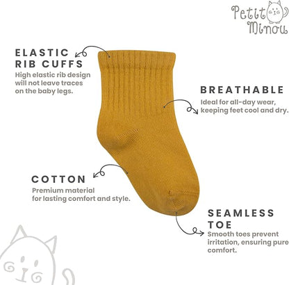 Bella Baby & Toddler Seamless-Toe Turkish Cotton Crew Socks (6-Pack)