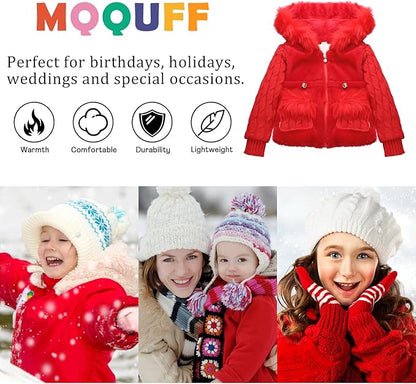 Baby Girls Infant Winter Knited Fur Outerwear Coats Snowsuit Clothing Jackets