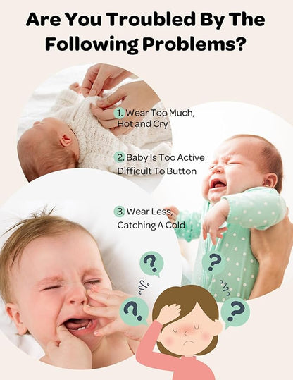 Momcozy Baby Pajamas with Temp-Sensing Label, 0-24M Footed Onesie Sleepers, Soft Romper for Newborns & Toddlers