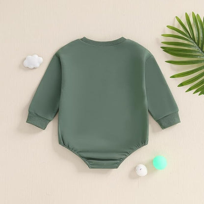 Newborn Baby Boy Fall Outfit Romper Golf Court Embroidery Long Sleeve Onesie Jumpsuit Bodysuit Cute Infant Clothes
