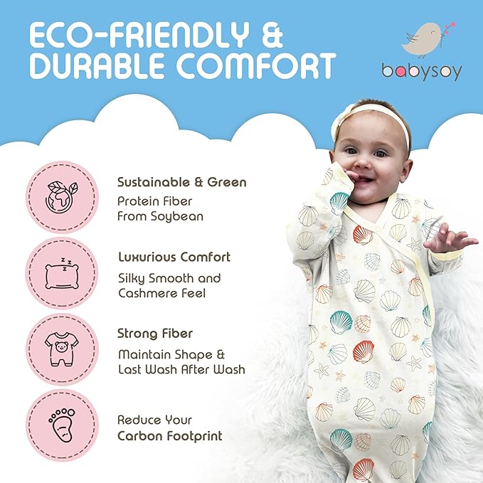 Babysoy Unisex Baby Toddler Short Sleeve Wrap Around Kimono Tee Shirt