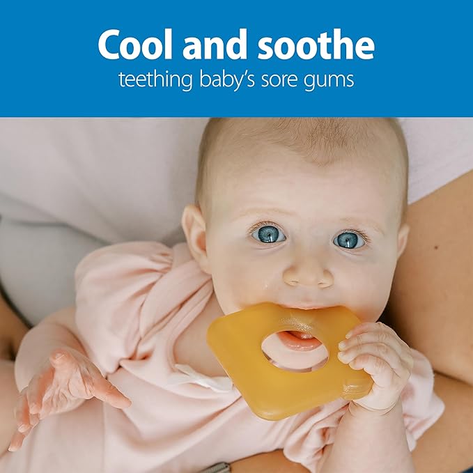 Dr. Brown's AquaCool Water-Filled Teether, Cooling Baby Teether Toy for Sore Gums, Avocado Toast Shapes, BPA Free, 3m+, 2-Pack