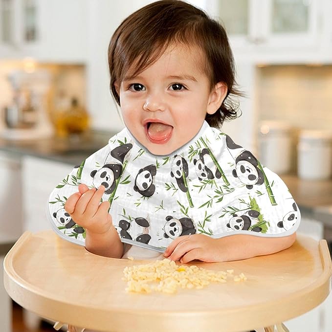 vvfelixl Pandas Bamboo Burp Cloths for Baby Boy Girls Baby Washcloths Burp Rags 1 Pack