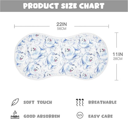 vvfelixl Burp Cloths Samoyed Dog for Baby Boy Girls Baby Washcloths Burp Rags 1 Pack
