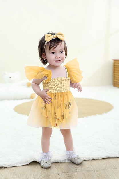 Baby Girl Clothes Infant Tulle Romper Ruffe Sleeveless Bodysuit Baby Girl Outfits Infant Girl Dress 0-18M
