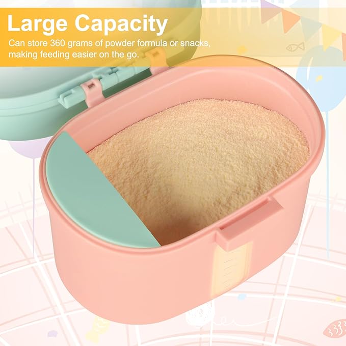 Accmor Baby Formula Dispenser On The Go, Portable Milk Powder Formula Dispenser with Scoop,Formula Containers for Travel Hold 8.5oz/240g Formula, Pink
