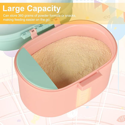 Accmor Baby Formula Dispenser On The Go, Portable Milk Powder Formula Dispenser with Scoop,Formula Containers for Travel Hold 8.5oz/240g Formula, Pink