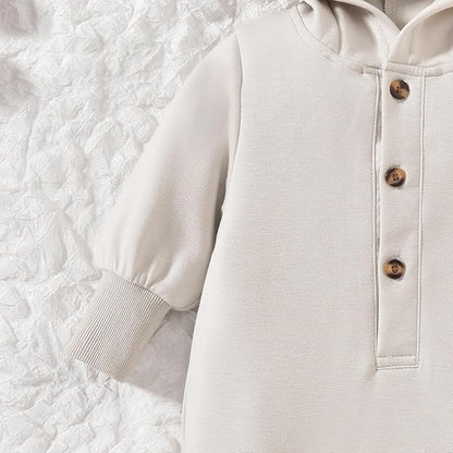 Unisex Baby Hooded Jumpsuit Infant Boy Girl Long Sleeves Romper Fall Winter Spring Outfits Preemie-18 Months