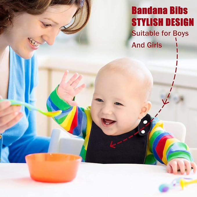 Baby Bibs Soft and Absorbent Organic Cotton Bandana Drool Bibs Set for Boys Girls Newborn 0-36 Months