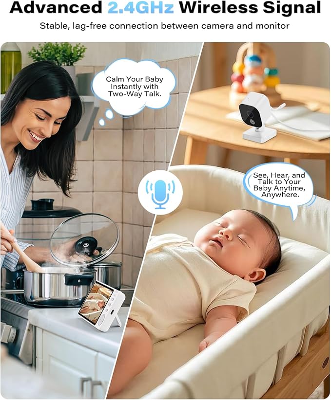 A2C Baby Car Camera, 5" 1080P HD Baby Monitor with Night Vision & VOX Mode, Rear-Facing Car Seat Monitor for Backseat & Home, 1000FT Range, USB Powered Plug & Play (No WiFi Needed)