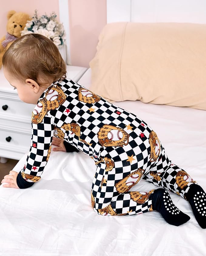 Bamboo Viscose Baby Convertible Footie Pajama, Zipper Pajamas for Baby Boys & Girls, Sleep & Play Footed Pjs