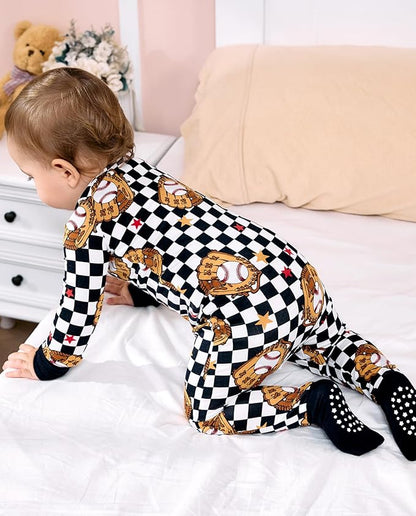 Bamboo Viscose Baby Convertible Footie Pajama, Zipper Pajamas for Baby Boys & Girls, Sleep & Play Footed Pjs