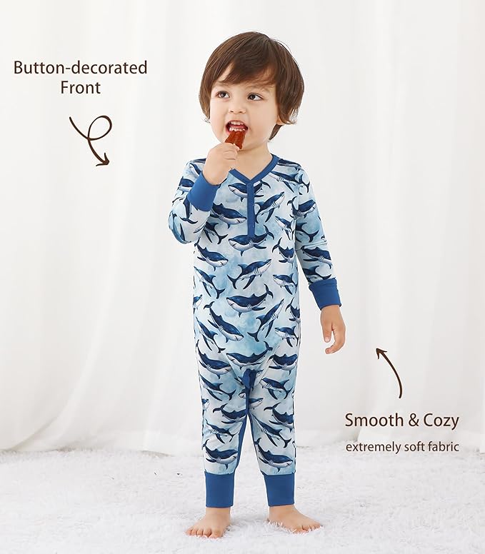 Baby Boys Girls Romper-Viscose Made from Bamboo, Long Sleeve Jumpsuits Soft Footless Rompers, Unisex