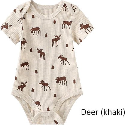 Baby Bodysuit and Pant Set 6-pcs Ribbed Soft Infant Boy Girl Clothes Outfits