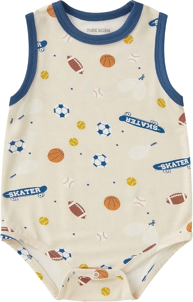 pureborn Baby Boys Girls Bodysuit Super Soft Cotton Romper 0-24 Months