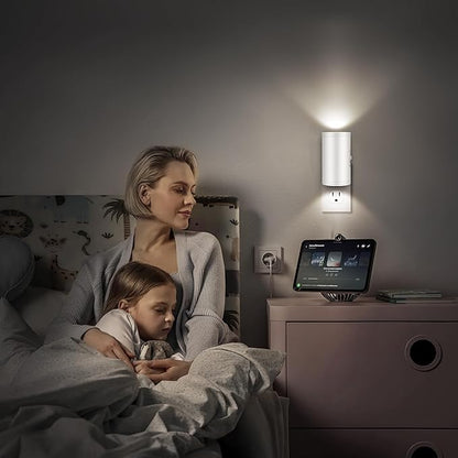 LED Night Lihgt Dimmable Plug into Wall,Night Lights Plug in,Cool White 4000K(0-300 LM), Light Sensor Dusk to Dawn Nightlight,for Hallway Bathroom,Bedroom 4- Pack