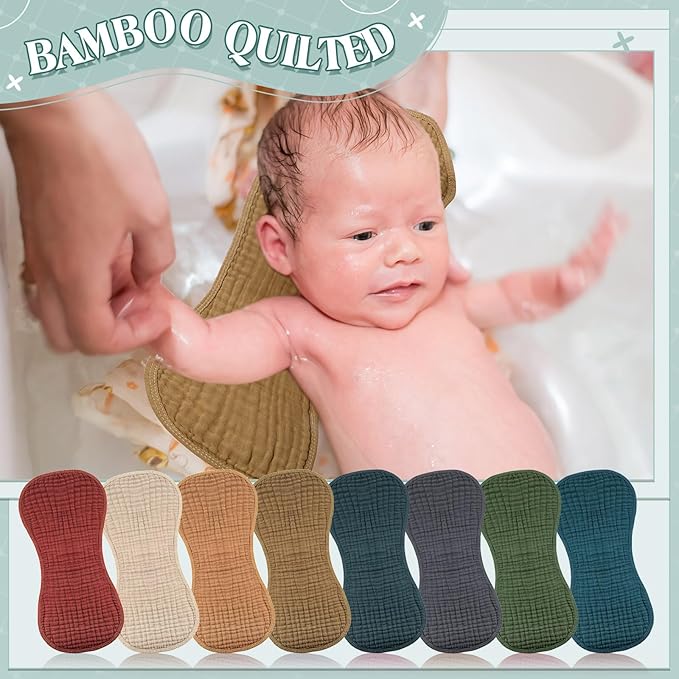 Frienda 6 Pack Muslin Burp Cloths Cotton Large 20''x 9'' Extra Absorbent and Soft Baby Burping Cloth for Baby Boy Girl Unisex(Classic Colors)