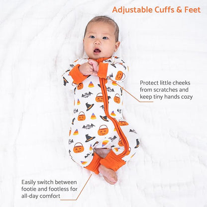 LollyBanks Baby Pajamas, 2-Way Zipper Infant Romper, 95% Viscose Made from Bamboo and 5% Spandex, Baby Sleepers