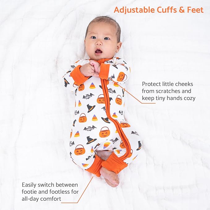 LollyBanks Baby Pajamas, 2-Way Zipper Infant Romper, 95% Viscose Made from Bamboo and 5% Spandex, Baby Sleepers