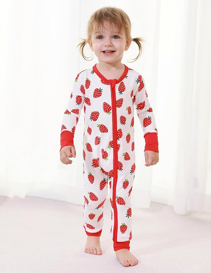 Baby Zippered Rompers Newborn Pajamas Sleepers Long Sleeve Jumpsuits Infant Zipper Romper-Viscose from Bamboo