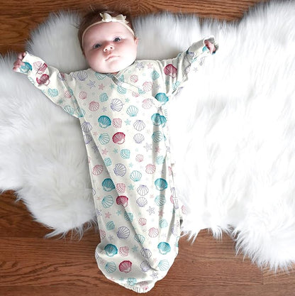 Babysoy Newborn Baby Kimono Wrap Around Snap Sleeper Gown Sack Bundler