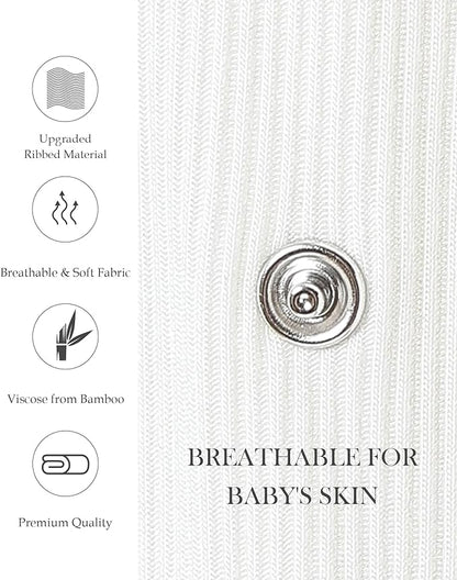DEFAHN Viscose from Bamboo Baby Side Snap Bodysuit Kimono Onsies 3-Pack Long Short Sleeve Boy Girl Boys