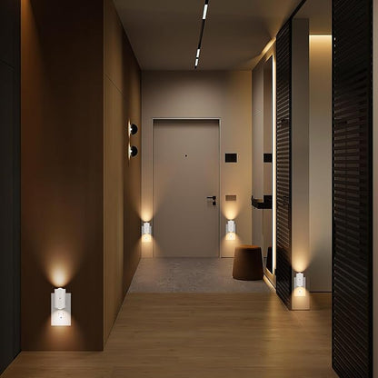 4 Pack LED Night Light, Dimmable Plug-in Wall Nite Light with Dusk to Dawn Auto On/Off, 180° Rotating Head, 2700K Warm White, 0-200 LM for Nursery, Hallway, Bathroom