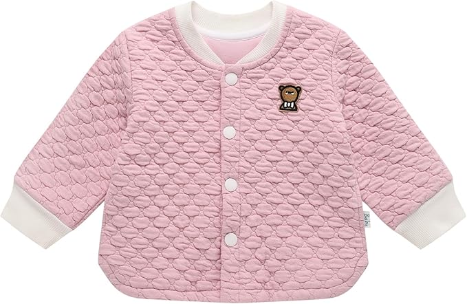 Lightweight Quilted Bomber Jacket Button Up Baby Boy Girl Sweatshirts Outerwear Coat Toddler Infant Casual Fall Tops