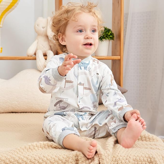 100% Organic Cotton Soft 3-24 Months Unisex Footless Newborn Baby Sleepers Pajamas Romper Boys Girls Long Sleeve