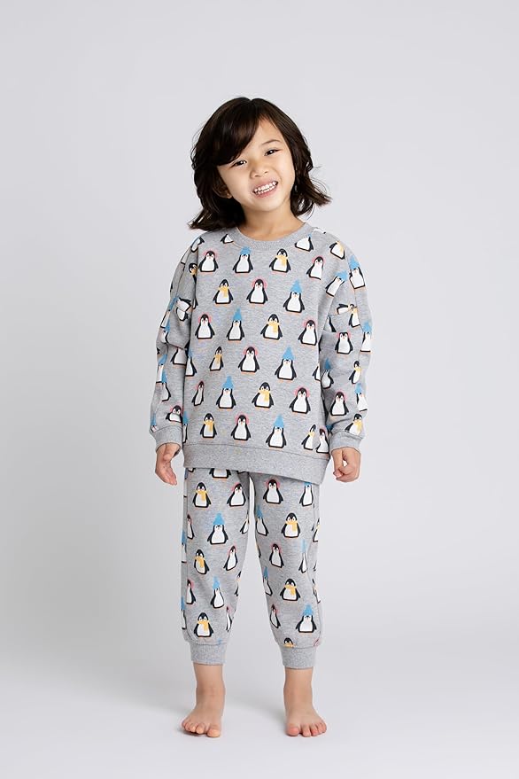 monica + andy Sporty Sweatsuit, 100% Organic Cotton Clothes for Boys & Girls, Outfit Sizes For Kids, Toddler & Infant