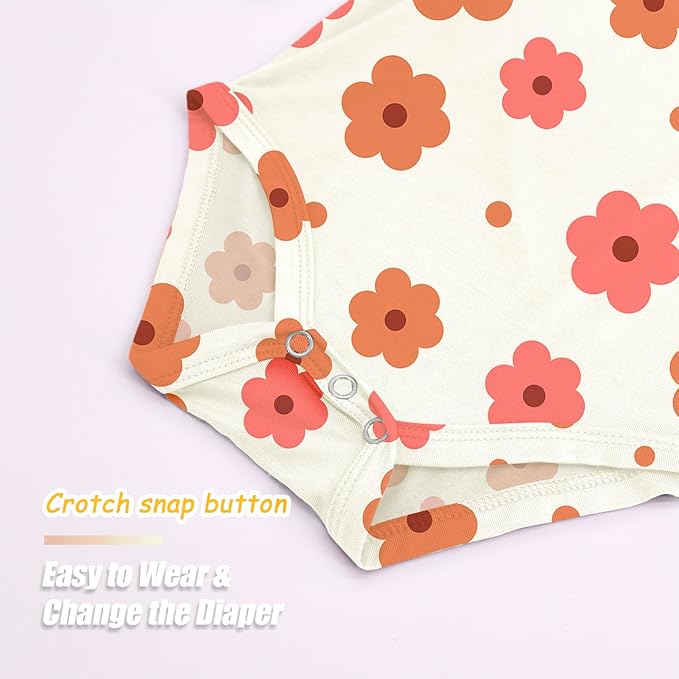 Jimonda Baby Bodysuits Rayon from Bamboo Short Sleeve Baby Boys Girls Rompers Soft Outfits Newborn Clothes