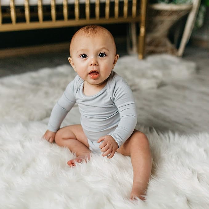 KYTE BABY Soft Bamboo from Rayon Long Sleeve Unisex Bodysuit, 0-24 Months