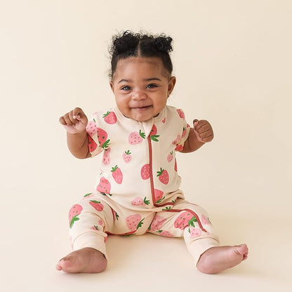 PARADE Organic Signature Print '2-Way' Zip Romper - Short Sleeve