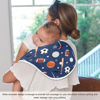 vvfelixl Muslin Burp Cloths Team Sports Baby Washcloths for Baby Girl Boys 2 Pack