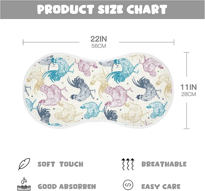 vvfelixl Baby Burp Cloths Chicken Collection Baby Newborn Cotton Burping Cloths Set Baby Washcloths 4 Pack Beige