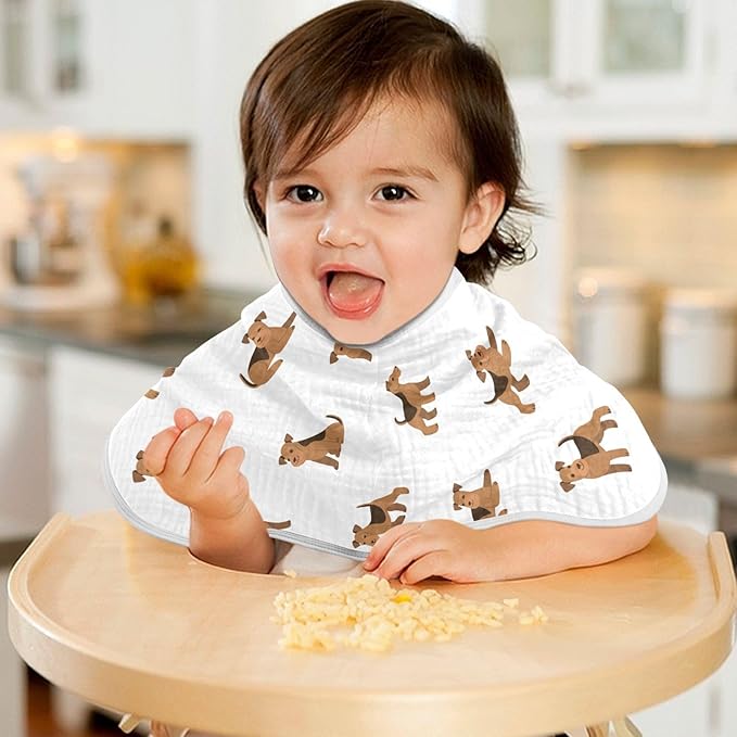 vvfelixl Burp Cloths Cartoon Happy Airedale Terrier Dog for Baby Boy Girls Baby Washcloths Burp Rags 1 Pack